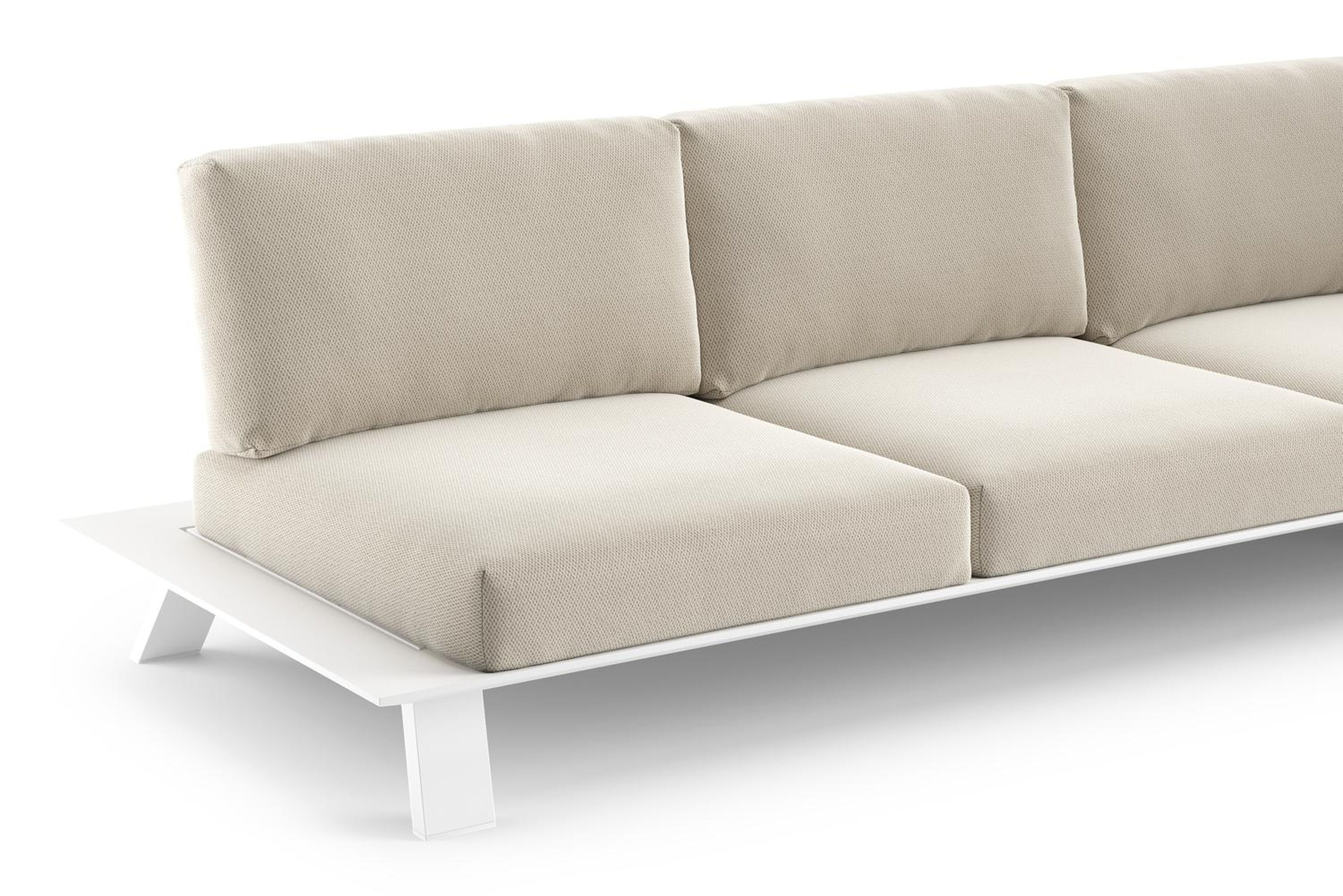 Cesano loungeset in wit aluminium met lopi marble all weather sunbrella® luxe kussens