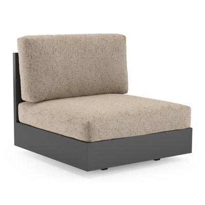 Como loungestoel in zwart aluminium met bora jungle all weather cosytica kussen