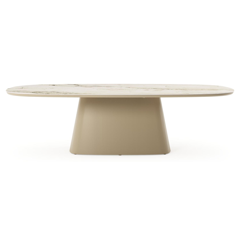 Amico tuintafel bombo xl in beige aluminium en volkeramiek Colorado Dunes - L 270 x B 148 x H 73.5 cm