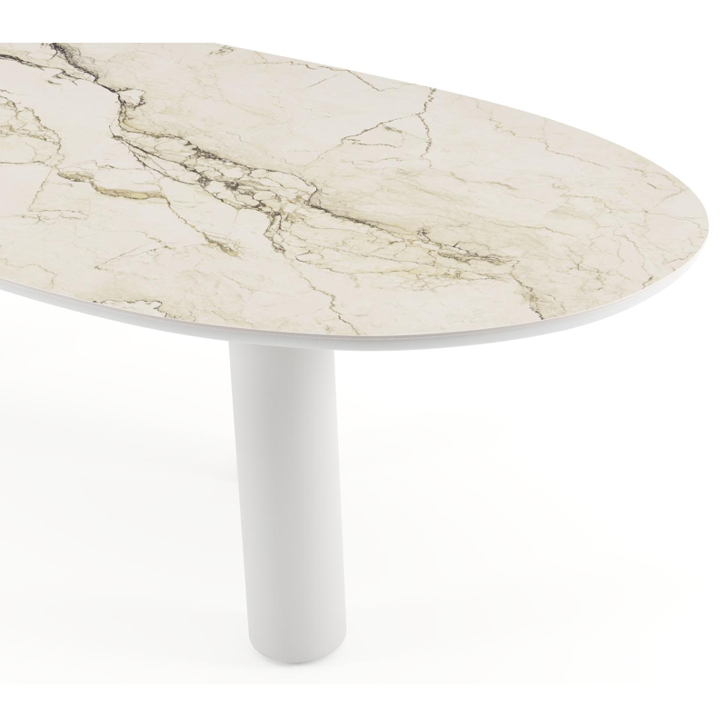 Amico tuintafel organisch in wit aluminium en volkeramiek Colorado Dunes - L 280 x B 120 x H 73.5 cm