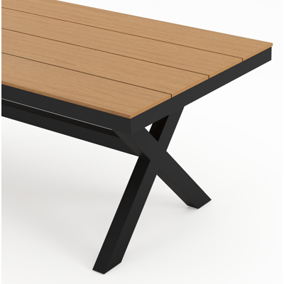 Bahia tuintafel in zwart aluminium en polywood - L 270 x B 100 x H 75 cm