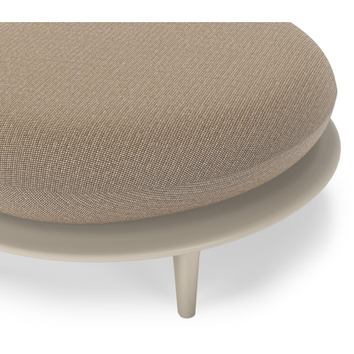 Pouf Bomero en aluminium beige et coussins en all weather solica firenze earth