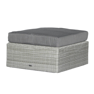 Amari koffietafel/ligstuk in grijs wicker met polyester kussens