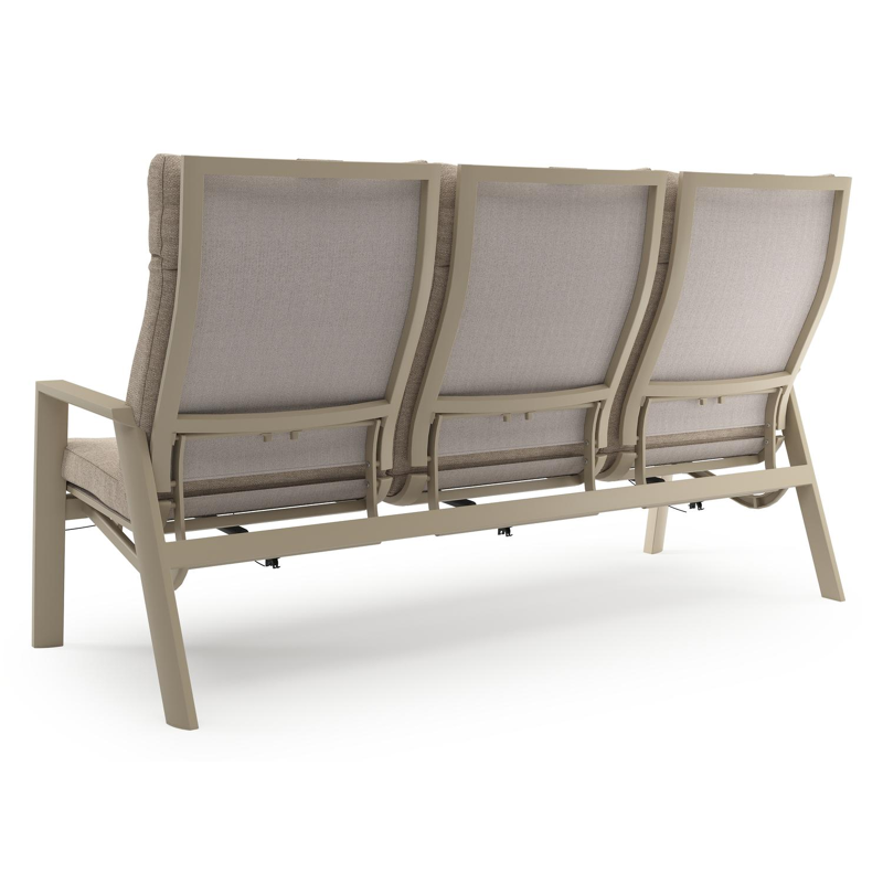 Prato loungebank in beige aluminium met rustic weather+ softtouch kussens en loungetafel