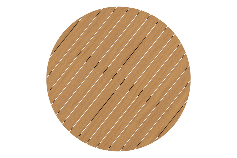 Tora tuintafel in zwart aluminium en polywood - Dia. 140 x H 69 cm