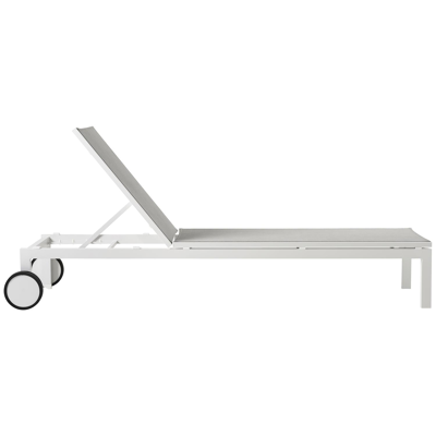 Caravelle verstelbaar ligbed in wit aluminium en grijs textilene