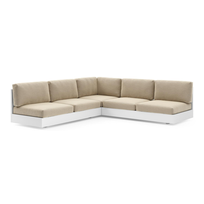 Como loungehoek in wit aluminium met althea camel all weather cosytica kussen