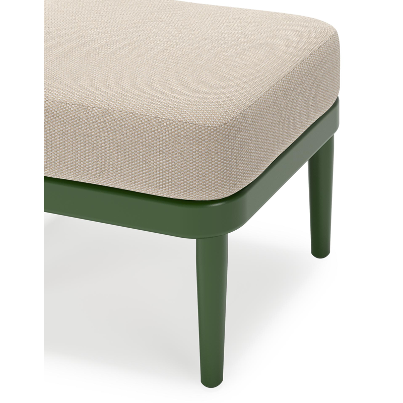 Orso poef in groen aluminium met Lopi Antique all weather sunbrella® luxe kussen