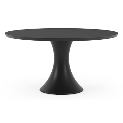 Table de jardin Fano en aluminium noir et céramique pleine nero black - Dia. 148 x H 75 cm