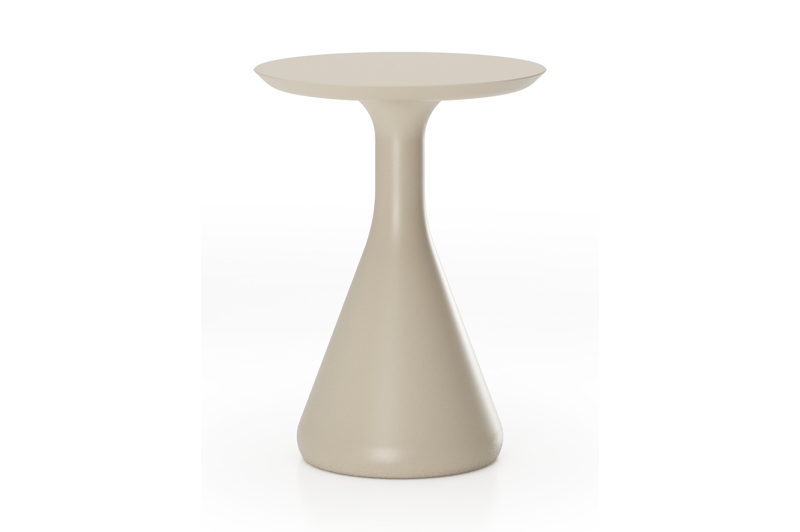 Bomero bijzettafel in beige aluminium - Dia. 34 x H 46 cm