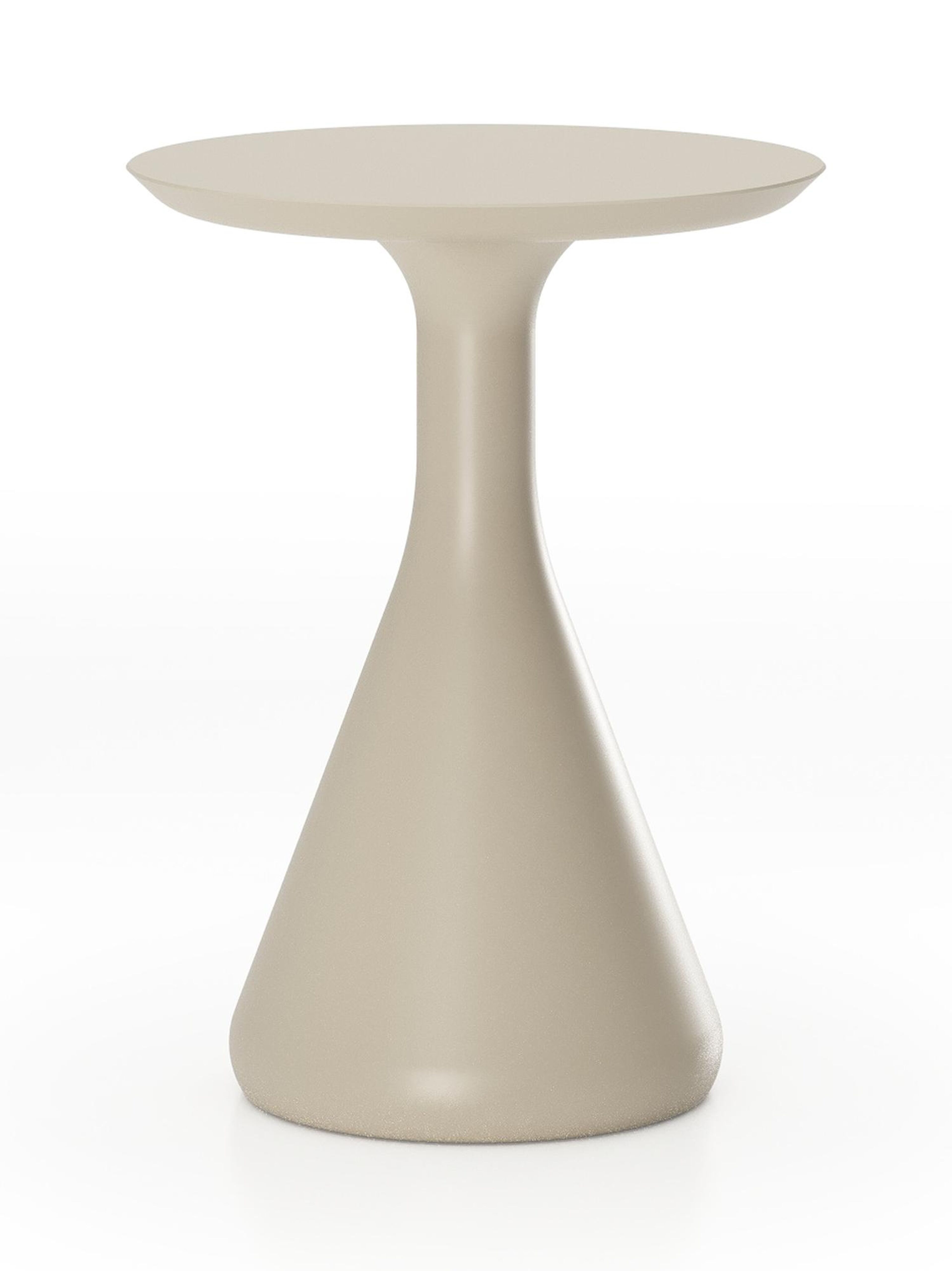 Table d'appoint Bomero en aluminium beige - Diam. 34 x Haut. 46 cm