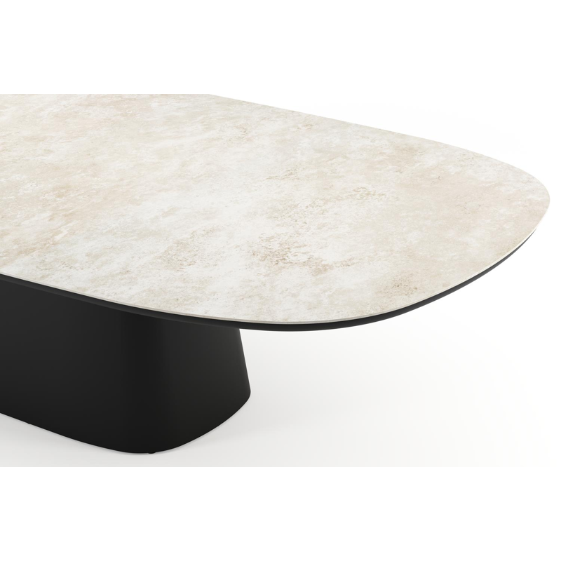 Amico tuintafel bombo xl in zwart aluminium en volkeramiek Rapolano - L 320 x B 148 x H 74 cm