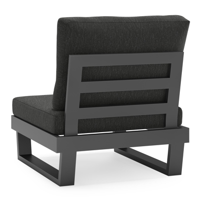 Modica loungestoel in zwart aluminium met sky black weather+ softtouch kussens