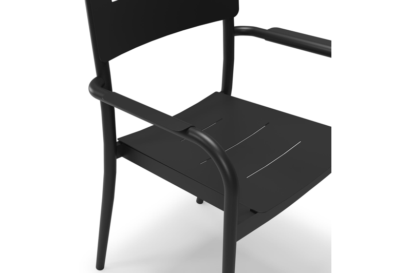 Salto tuinstoel in zwart aluminium