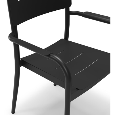 Salto tuinstoel in zwart aluminium