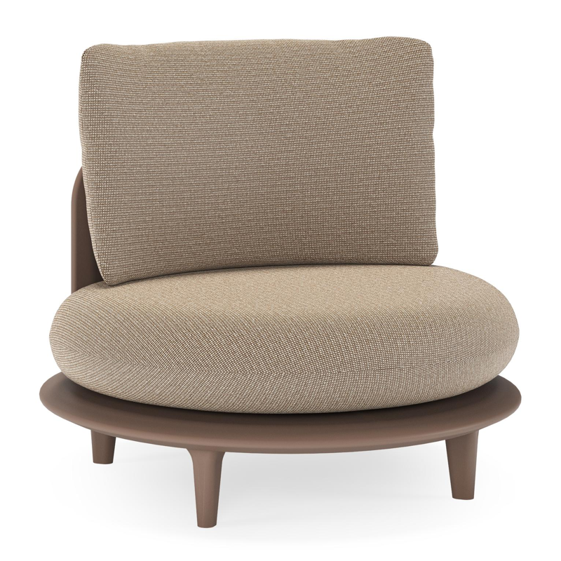 Bomero loungestoel in taupe aluminium met firenze earth all weather solica kussen