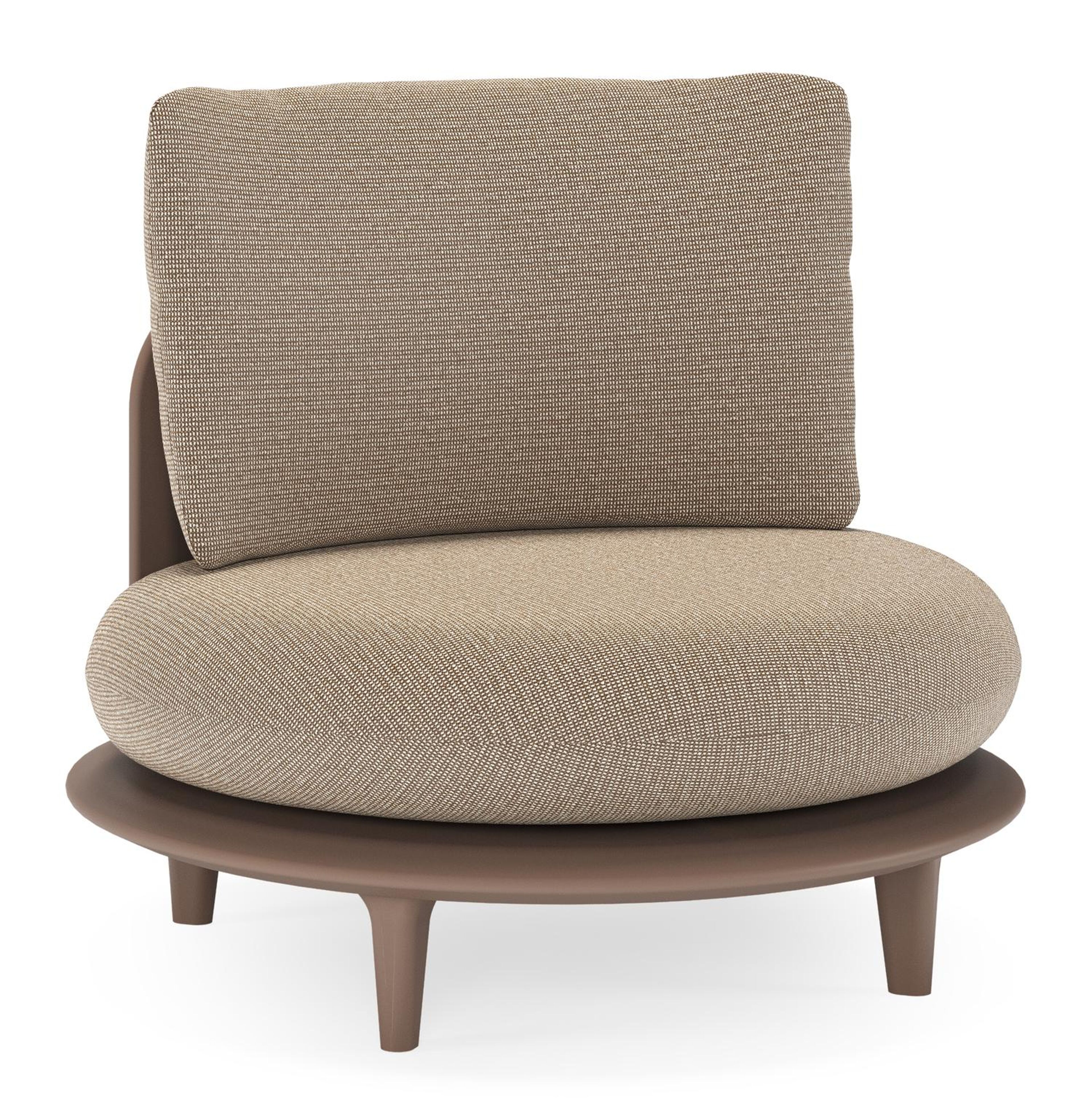 Fauteuil de jardin Bomero en aluminium taupe et coussins en all weather solica firenze earth