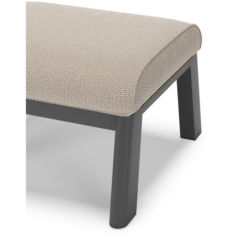 Cirello poef in zwart aluminium met lopi fossil all weather sunbrella® luxe kussen