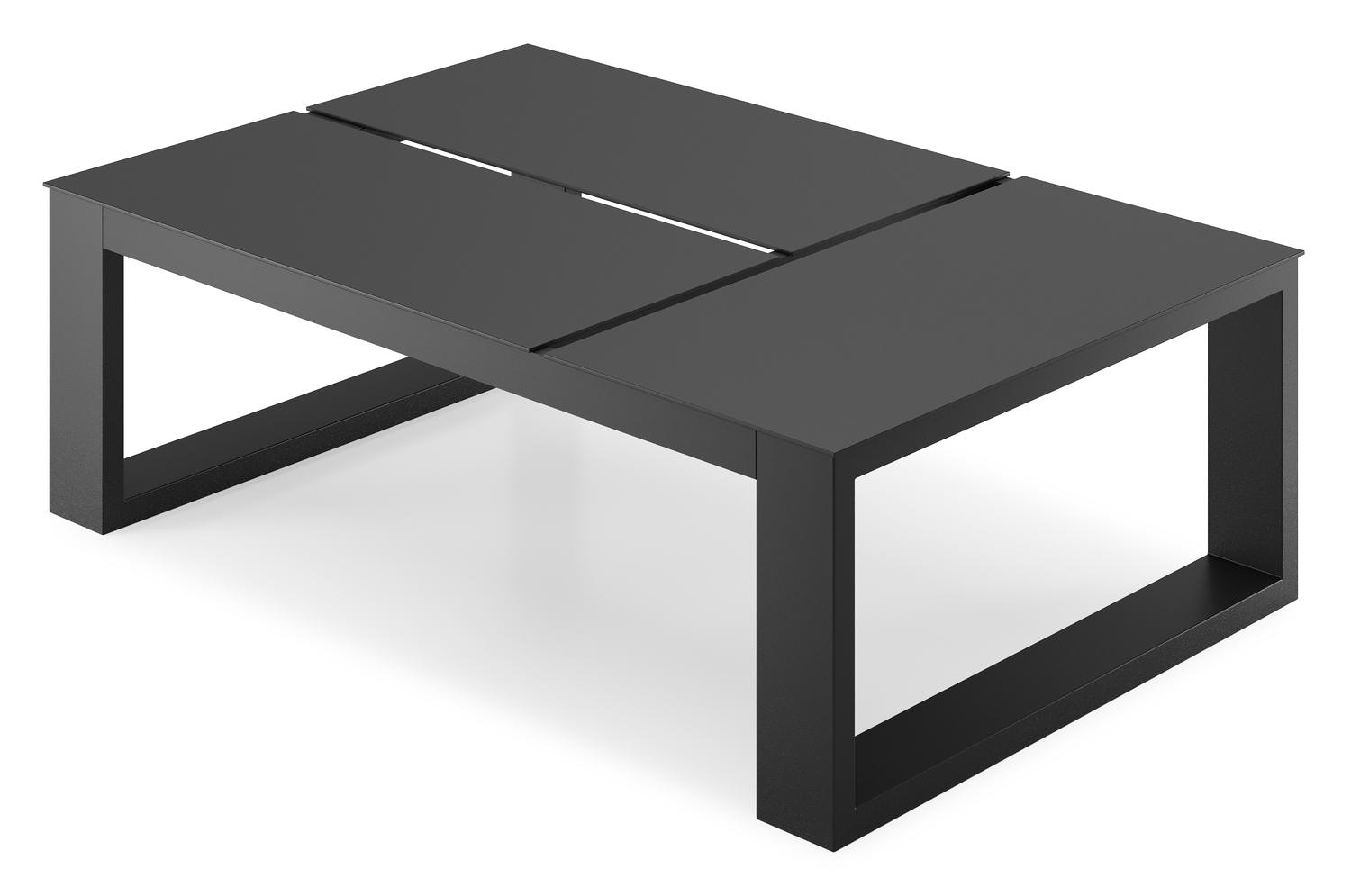 Verato loungetafel in zwart aluminium - L 120 x B 80 x H 39,5 cm