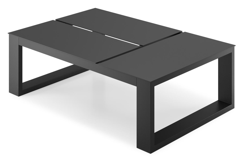 Table basse Verato en aluminium noir - Lg 120 x larg. 80 x H 39,5 cm