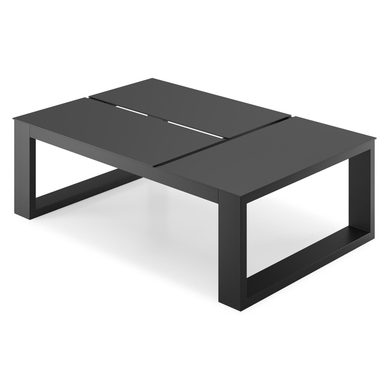 Verato loungetafel in zwart aluminium - L 120 x B 80 x H 39,5 cm