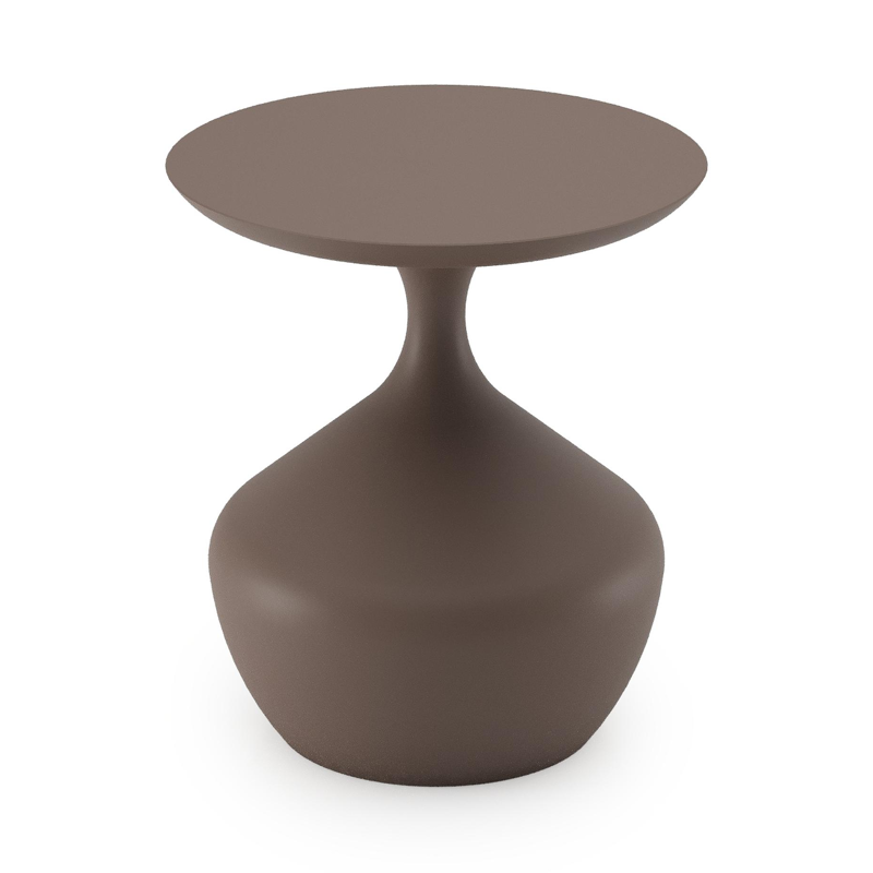 Bomero bijzettafel rond in taupe aluminium - Dia. 48 x - Dia. 48 x H 51 cm