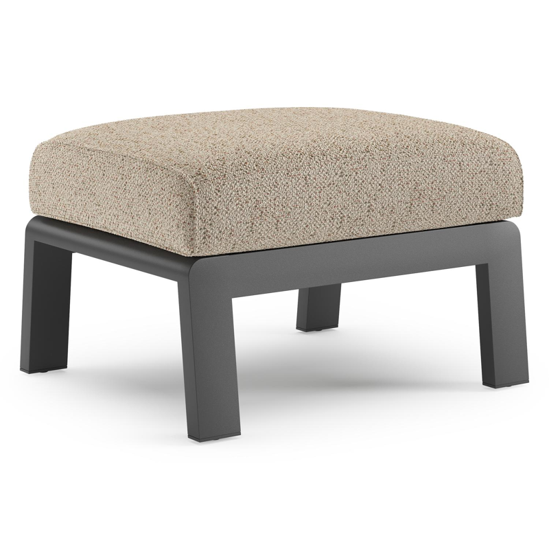 Cosenzo poef in zwart aluminium met bora jungle all weather cosytica kussen