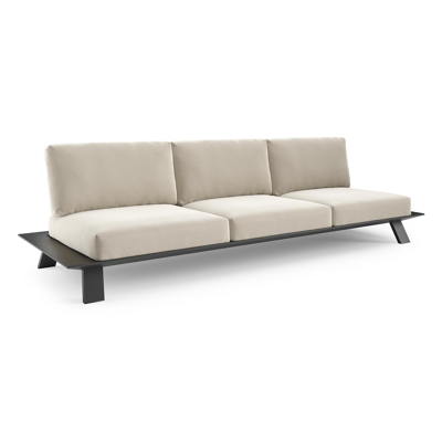 Cesano loungebank in zwart aluminium met lopi marble all weather Sunbrella® luxe kussen