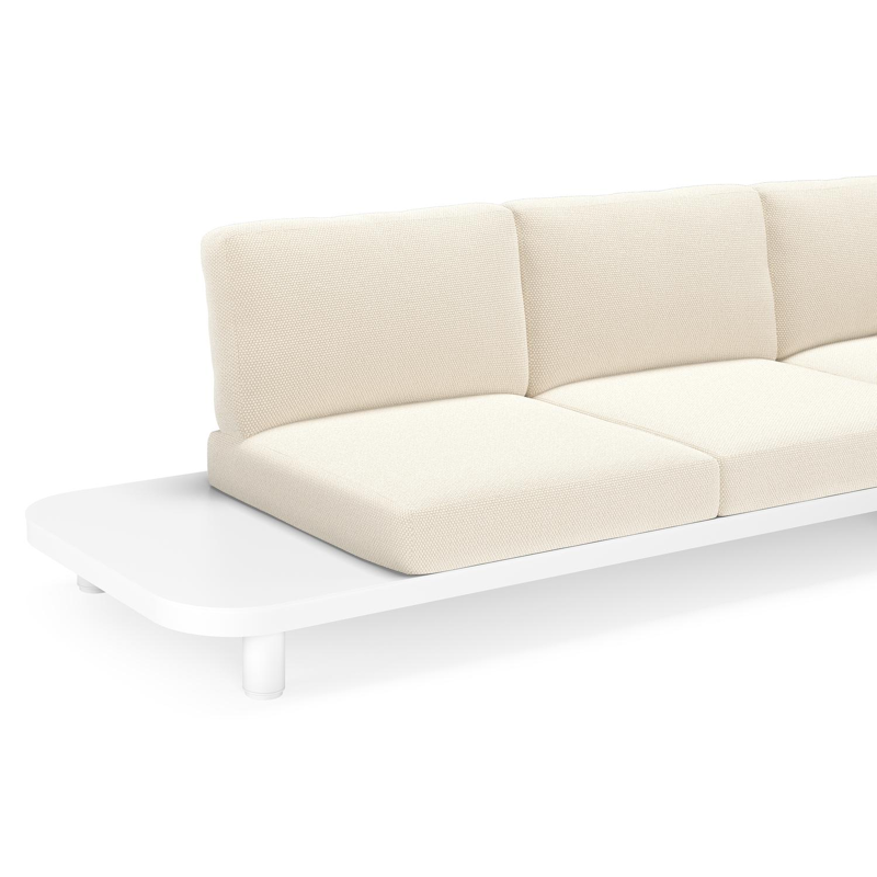 Donato loungehoek in wit aluminium met all weather cosytica Althea Off White kussen