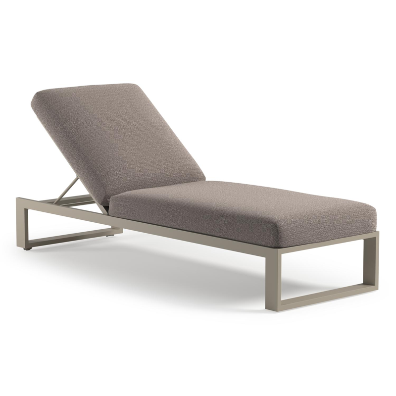 Verato verstelbaar ligbed in beige aluminium met wander granite all weather sunbrella® luxe