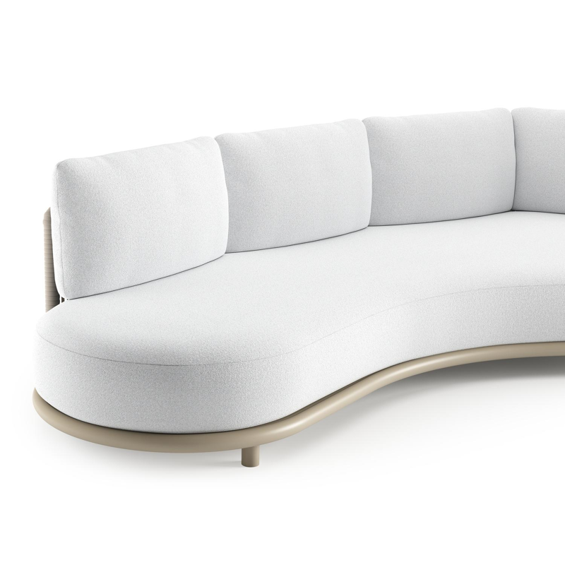 Lomano loungebank in beige aluminium met ego birch all weather solica kussen