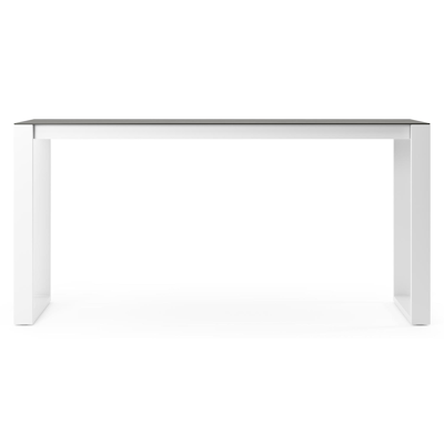 Verato bartafel in wit aluminium en volkeramiek Calatorao - L 220 x B 70 x H 105 cm