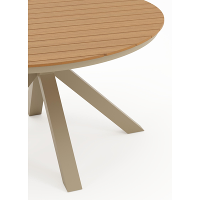 Tora tuinset in beige aluminium en polywood met 4 Paco tuinstoelen