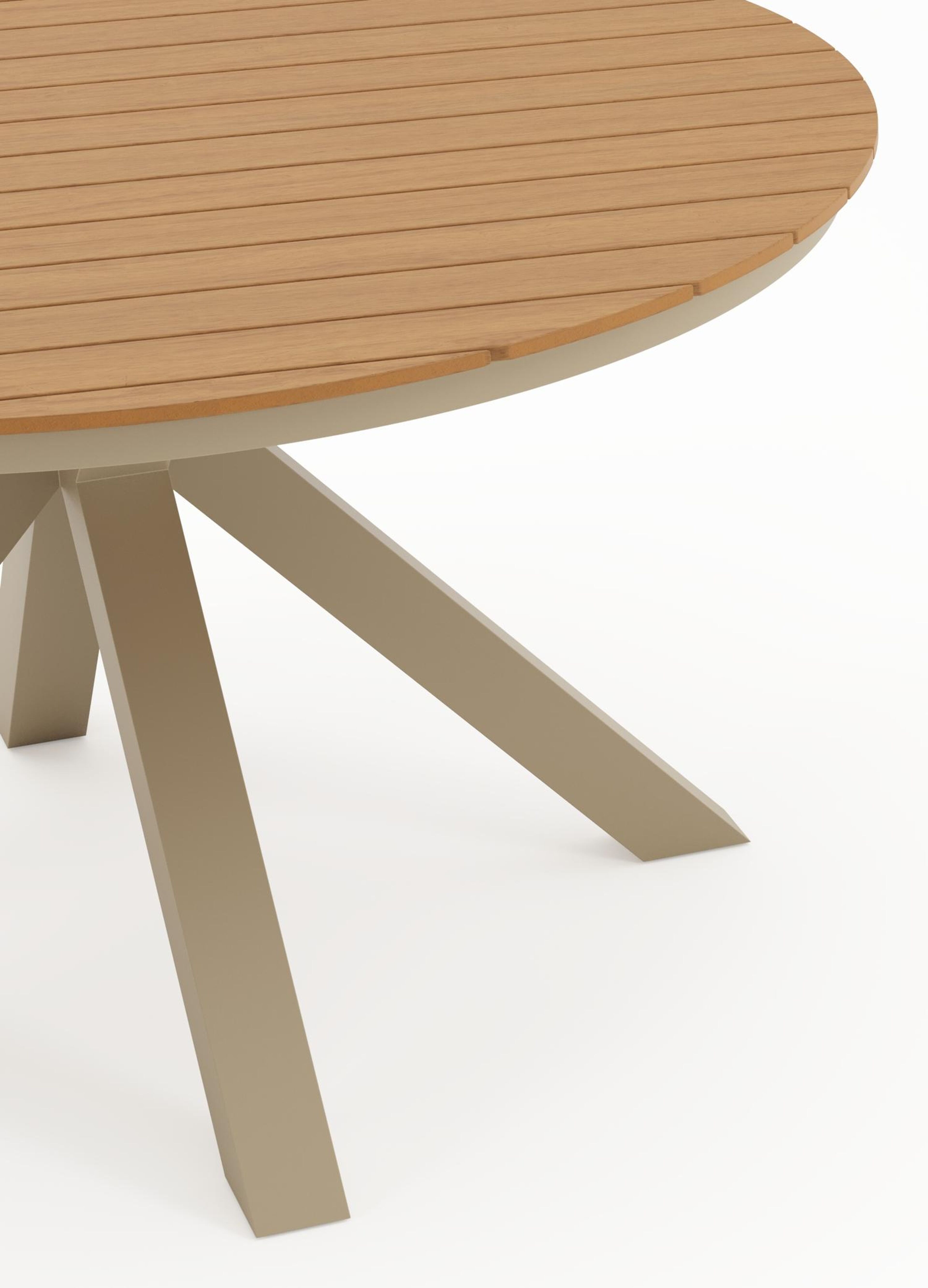Tora tuinset in beige aluminium en polywood met 4 Paco tuinstoelen