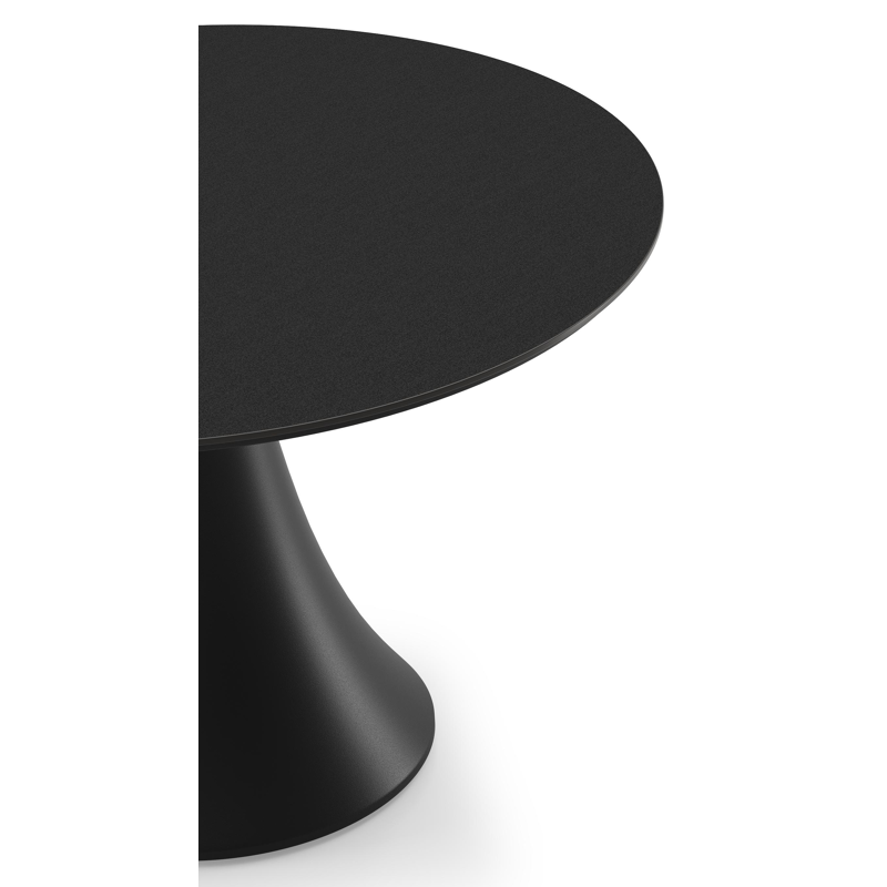 Fano low dining loungetafel in zwart aluminium en volkeramiek nero black - Dia. 85 x H 55 cm