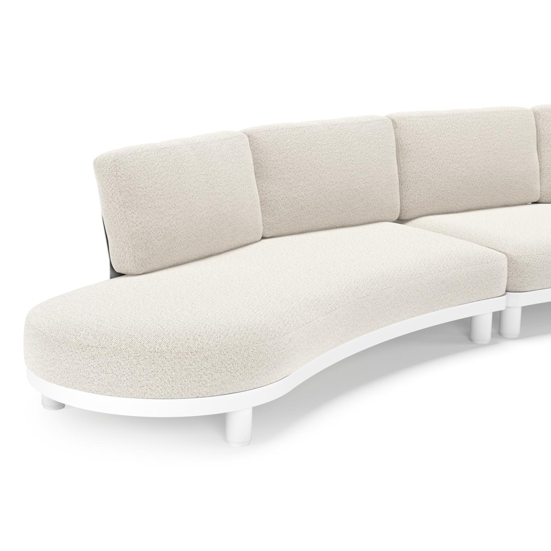 Donato loungehoek in wit aluminium met all weather solica Firenze Natural kussen