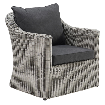 Borello loungeset grijs-grijs - wicker en weather+ softtouch - 7 personen