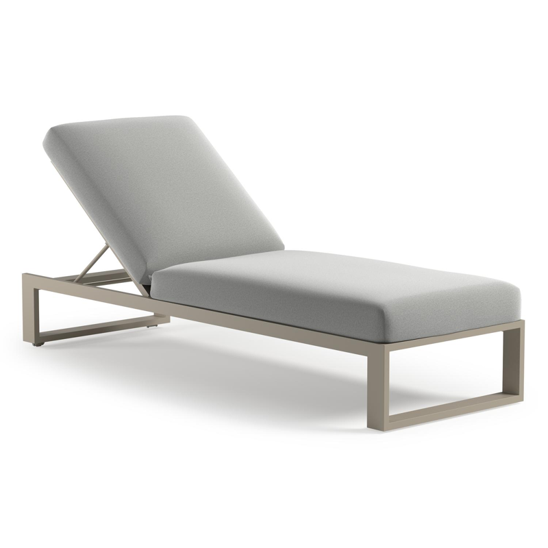Verato verstelbaar ligbed in beige aluminium met natte grey chine all weather sunbrella® luxe