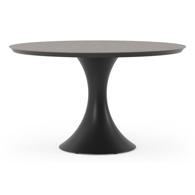 Fano tuintafel rond in zwart aluminium en volkeramiek wulong - Dia. 130 x H 75 cm
