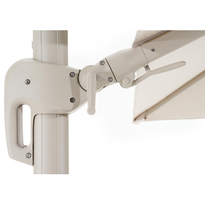 Rufina zweefparasol met tiltfunctie in beige aluminium met beige all weather sunbrella® premium parasoldoek - L1 300 x L2 300 cm (zonder voet)