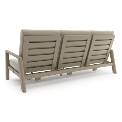 Cirello loungebank in beige aluminium met lopi marble all weather sunbrella® luxe kussen