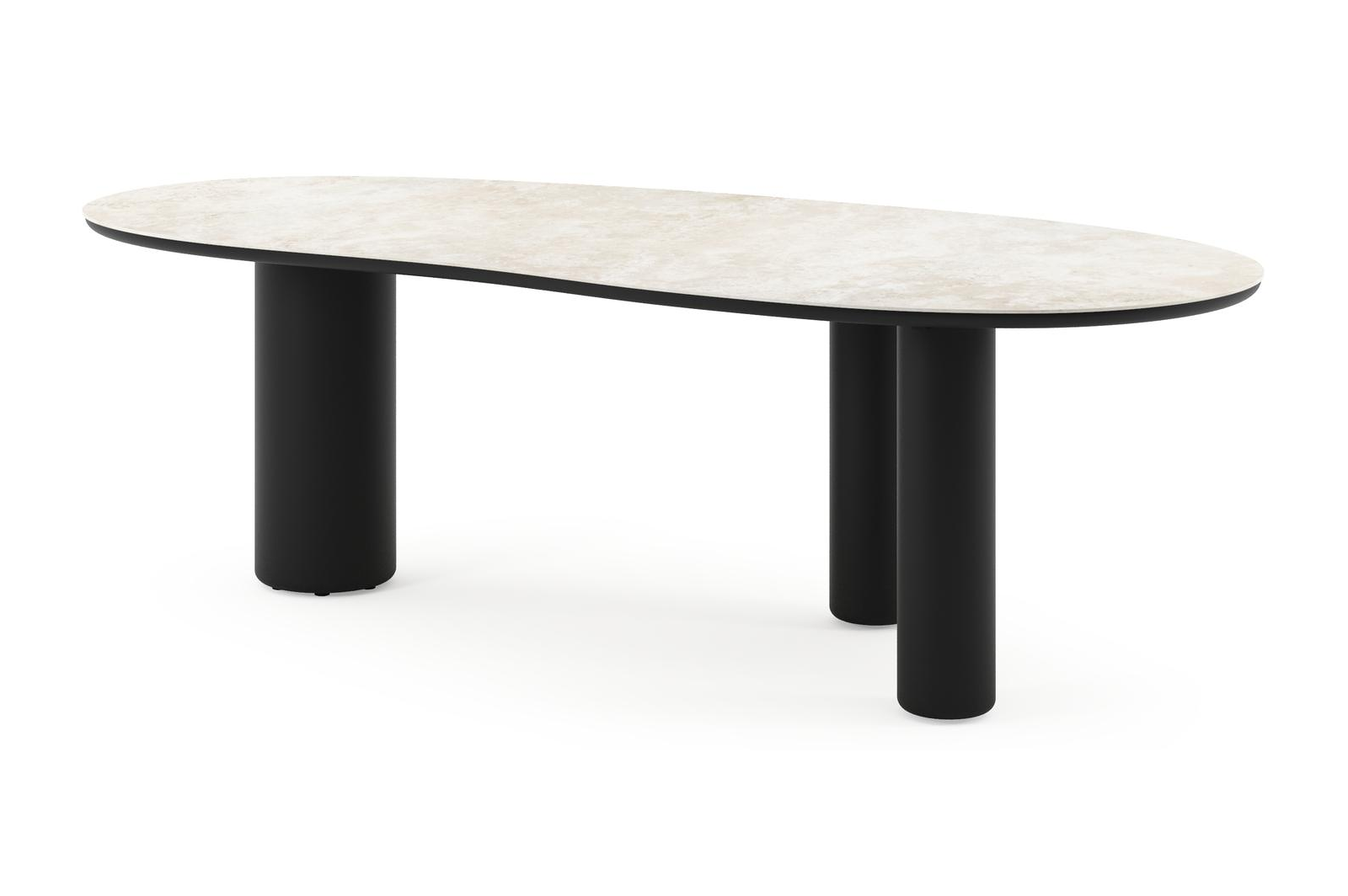 Amico tuintafel organisch in zwart aluminium en volkeramiek Rapolano - L 240 x B 110 x H 73.5 cm