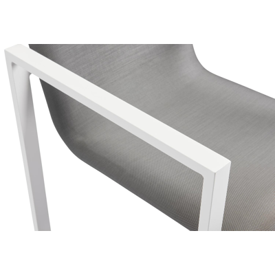 Verato tuinstoel in wit aluminium en grijs comfort textilene