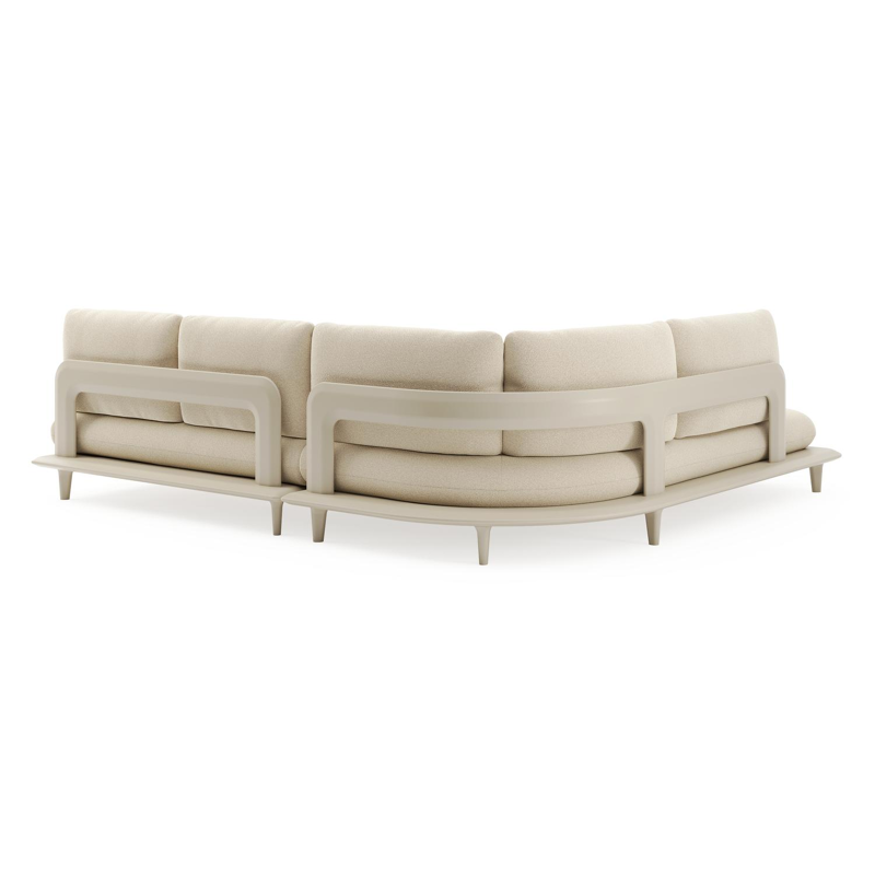 Bomero loungehoek in beige aluminium met soul papyrus all weather solica kussen