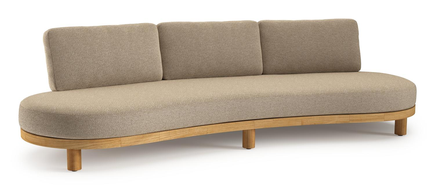 Donato loungebank 3-zit in teak met madagascar oak all weather Casettica kussen