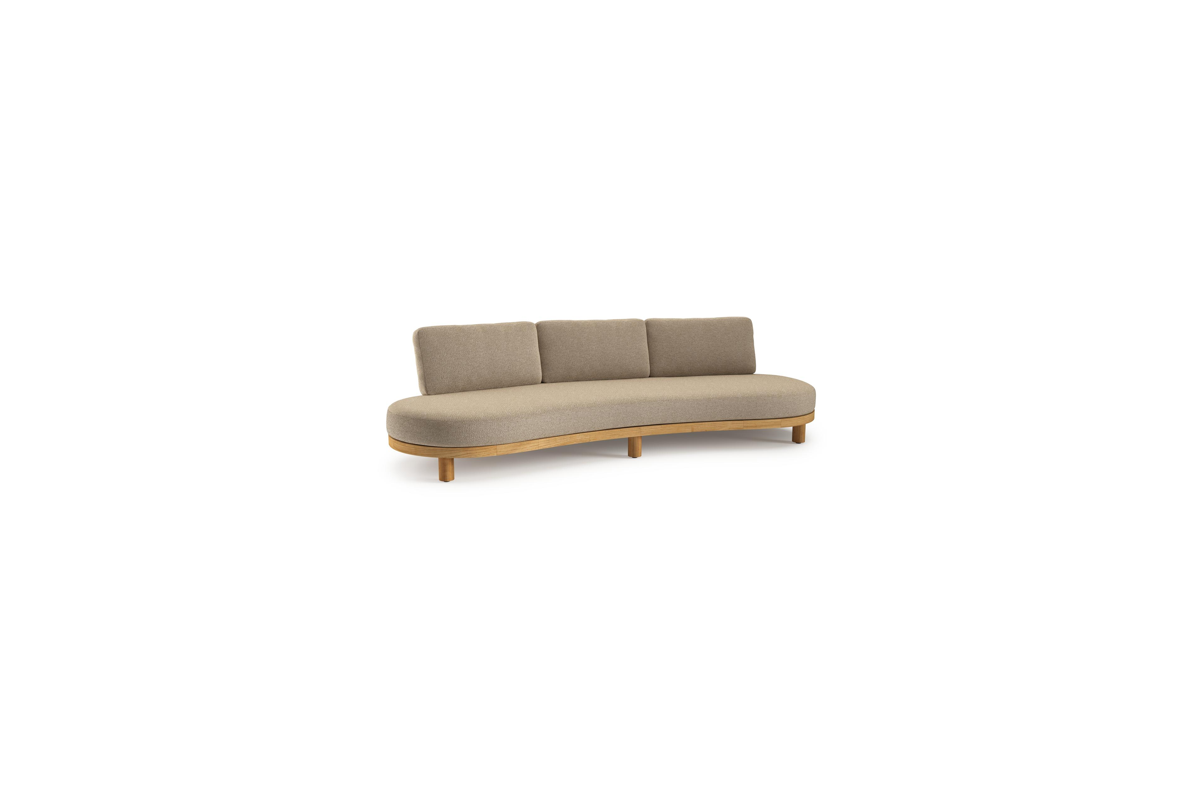Donato loungebank 3-zit in teak met madagascar oak all weather Casettica kussen