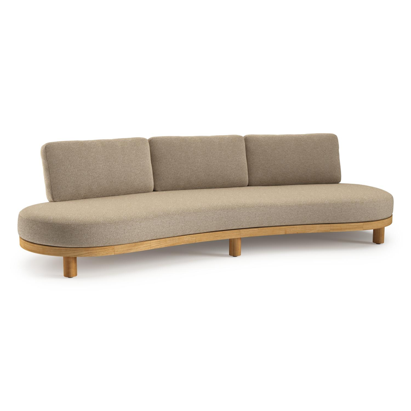 Donato loungebank 3-zit in teak met madagascar oak all weather Casettica kussen