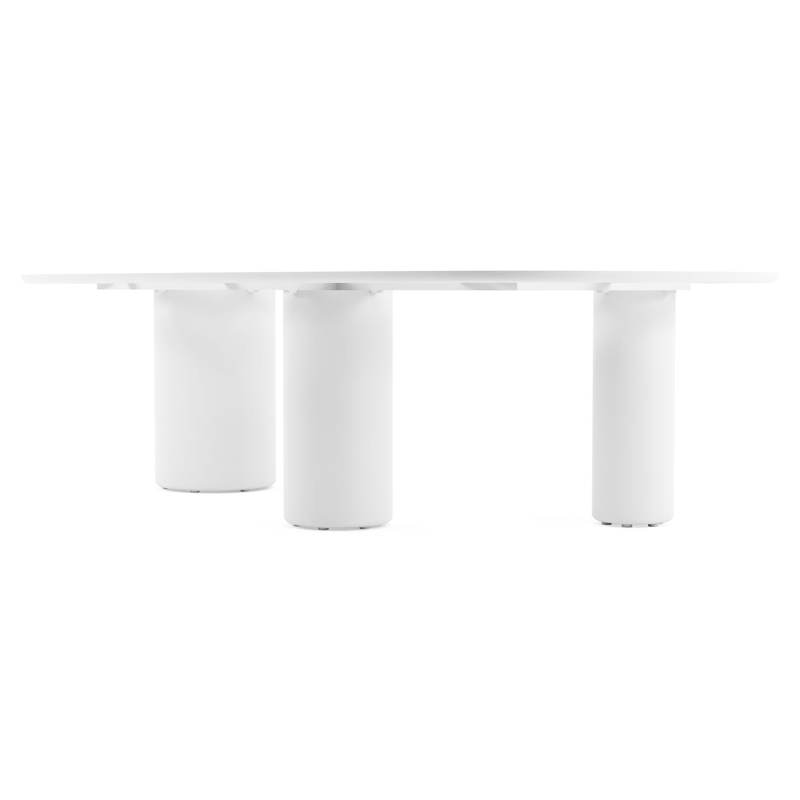 Amico tuintafel bombo xl in wit aluminium en volkeramiek Shilin - L 270 x B 148 x H 73.5 cm