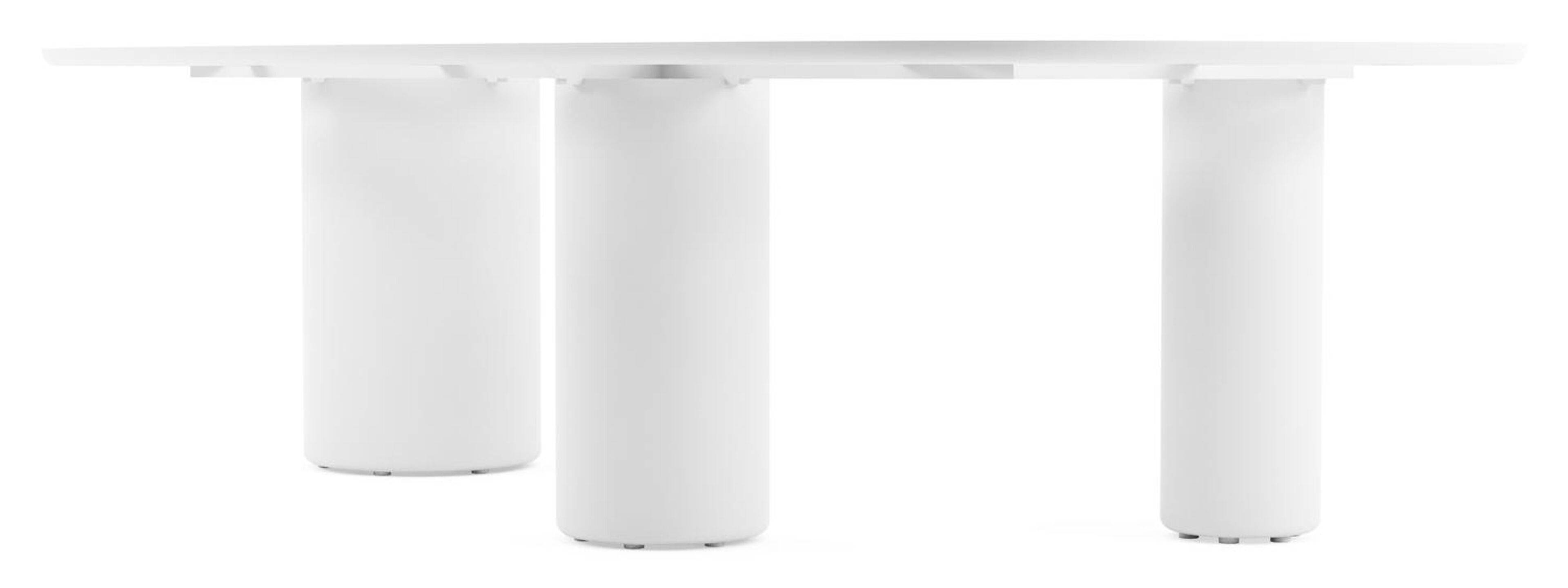 Table de jardin Amico bombo xl en aluminium blanc et céramique pleine Shilin - Lg. 270 x Lrg. 148 x Haut. 74 cm