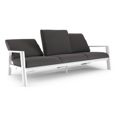 Cirello loungebank in wit aluminium met firenze tunder all weather solica kussen